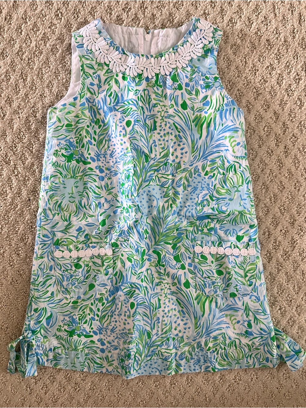Lilly Pulitzer Girls Jungle Animal Print Shift Dress Size 6